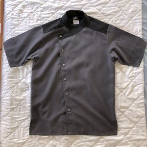 Unisex Grey/Black Two-Tone Chef Short-Sleeve Shirt